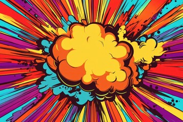 Vibrant Explosive Burst with Colorful Lines and Dynamic Energy Effects