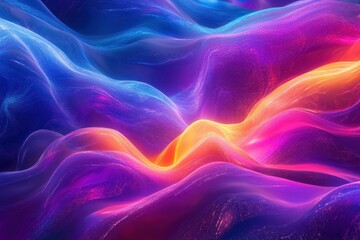 Obraz premium Colorful Wave Pattern with Smooth Flowing Lines and Abstract Light Effects