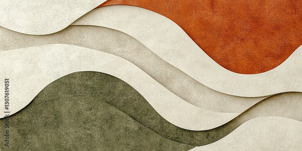 Poster abstract textured artwork showcasing organic curved lines and warm earthy tones in a modern design s