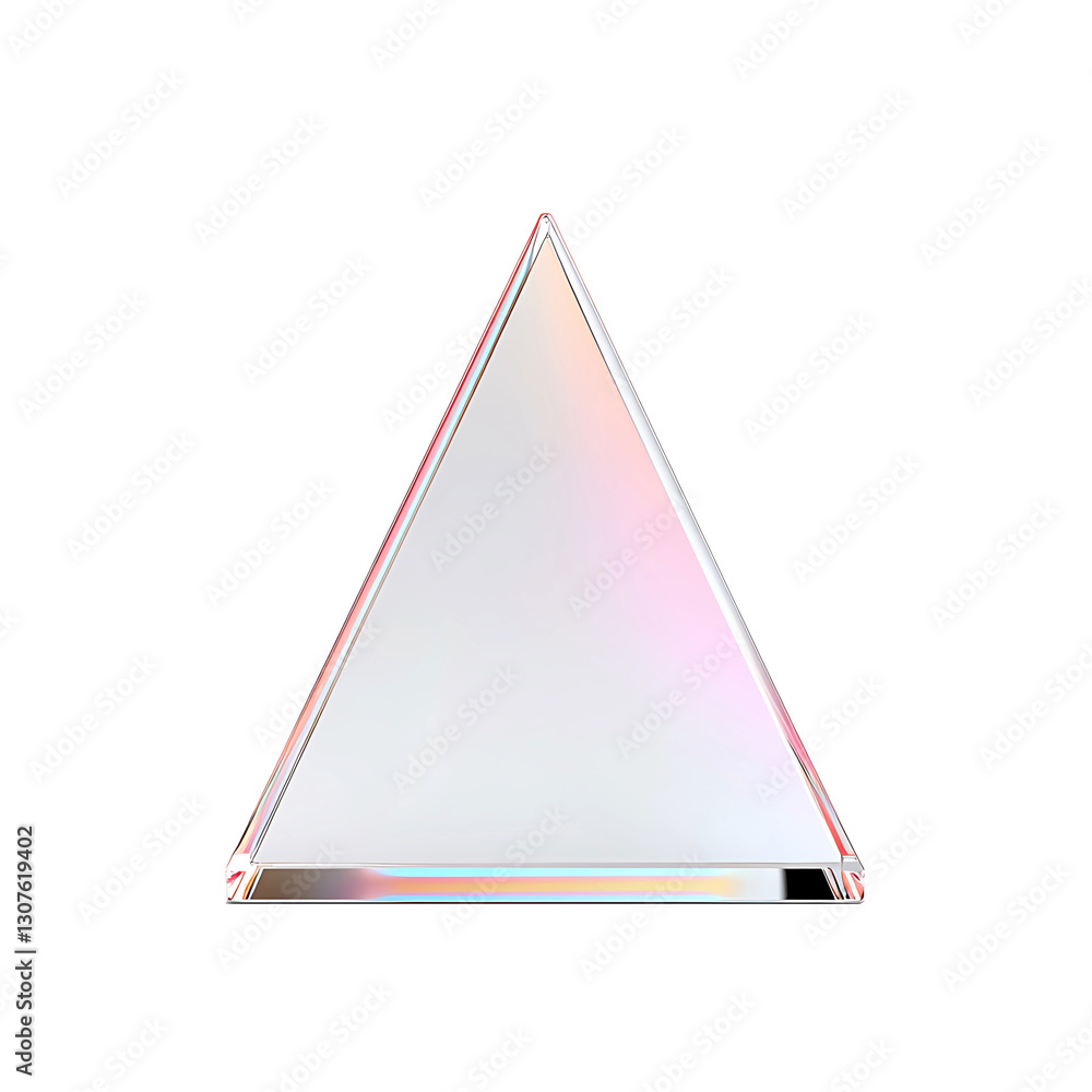 Aufkleber a sleek, modern crystal pyramid on black. its clear surface reflects a rainbow of light, creating a 