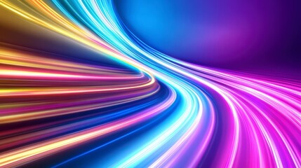 Abstract Swirling Light Trails In Vibrant Hues