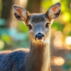 Obraz premium Stunning high definition photos of a graceful musk deer, a cute and harmless animal. Harmony of nature.
