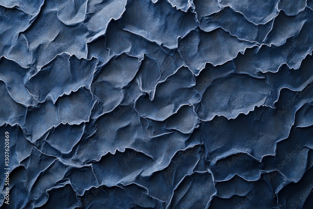 Poster dark blue textured background with crumpled and layered paper-like appearance for design use