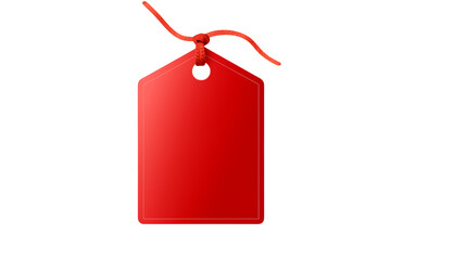 Blank Red Tag with String for Sale Discount Promotion Marketing and Branding Designs
