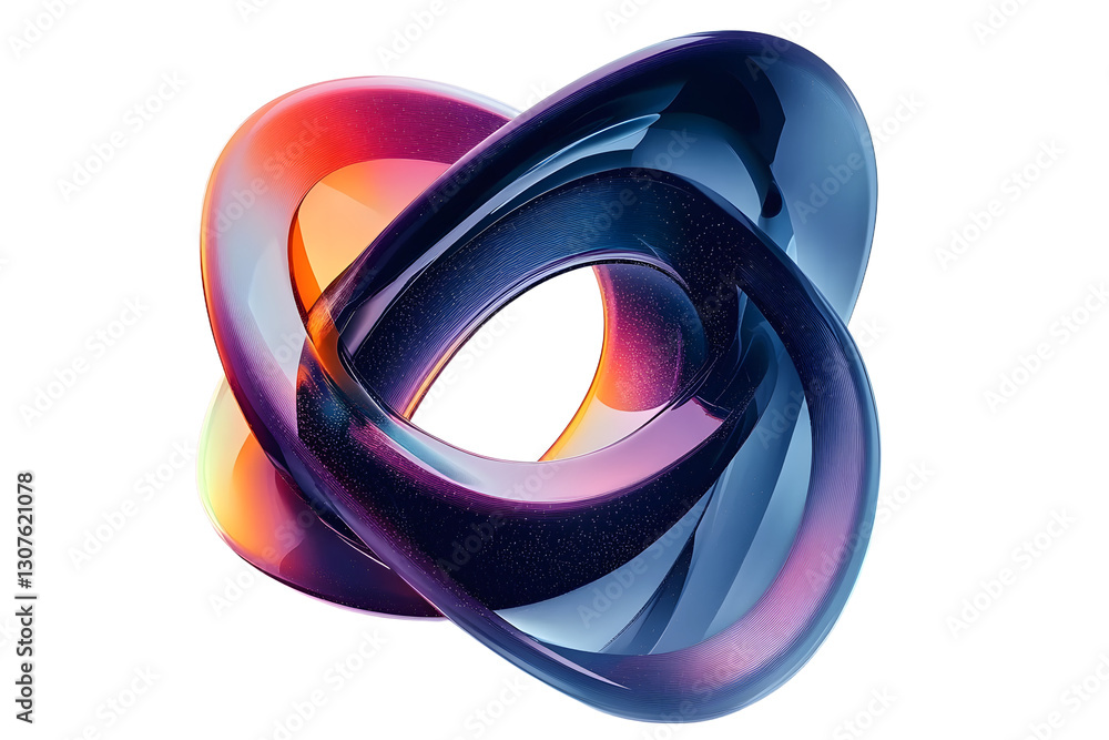 Poster abstract 3d shape futuristic object, generative ai