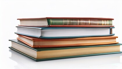 Stack of Books: Isolated Literature on White Background