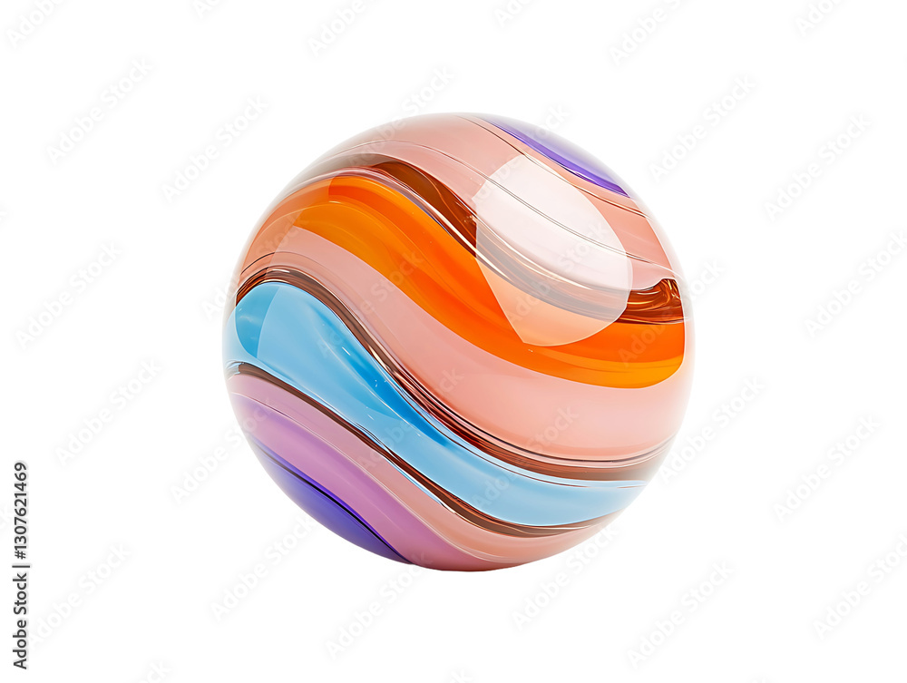 Poster striking orb of swirling colors, a mesmerizing blend of hues in a spherical form, set against a dark