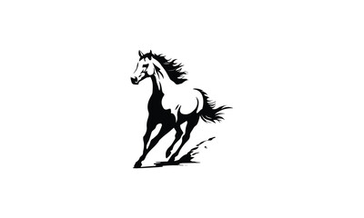 Realistic Running Horse Logo
