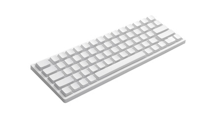 Clean Minimalist White Computer Keyboard Mockup for Modern Technology Designs
