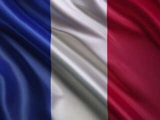 Flag of France, fluttering in the wind