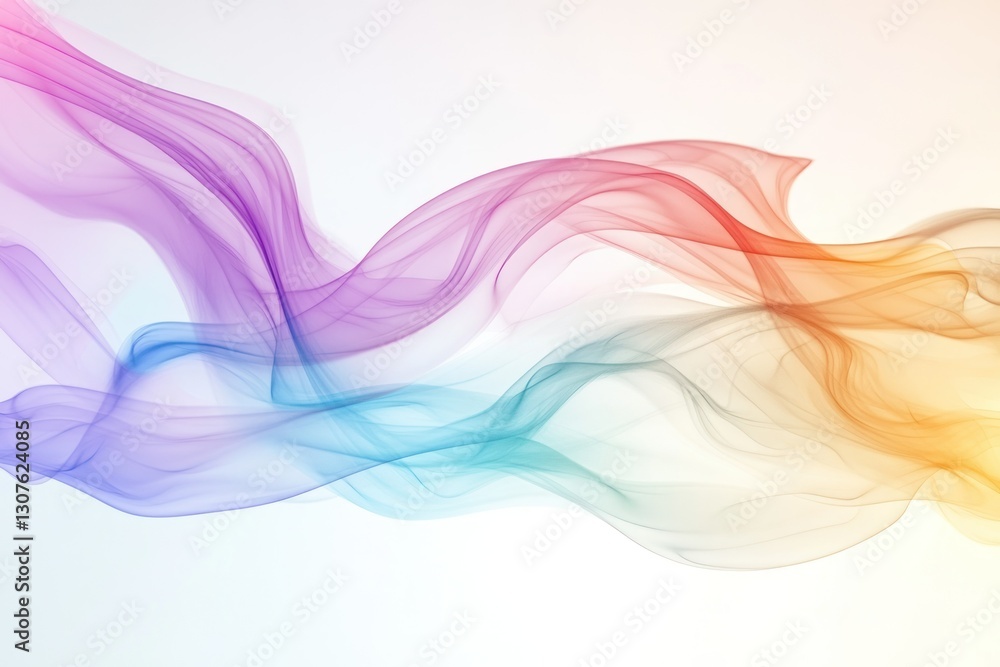 Poster colorful smooth waves of fabric flowing in a soft gradient displaying vibrant hues of light