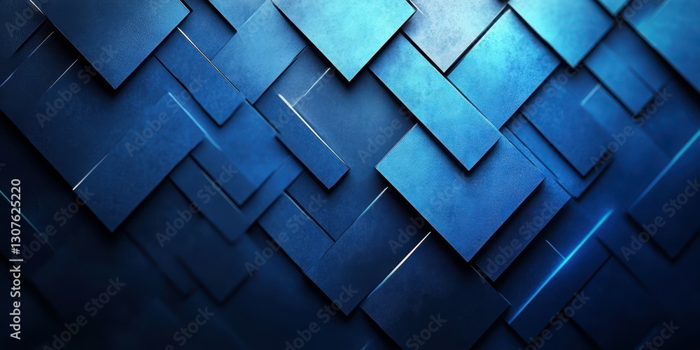 Aufkleber textured blue abstract geometric pattern with layered shapes and gradients creating a modern design 