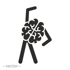 mental health, brain activity icon, concept brain training flat vector illustration