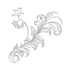 Hand drawn ornamental border baroque style