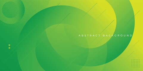 Minimal yellow and green background with halftone circles. Vector illustration