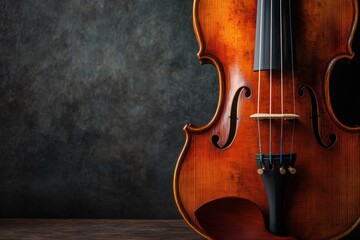 Fototapeta premium Classic Violin on Gray Background