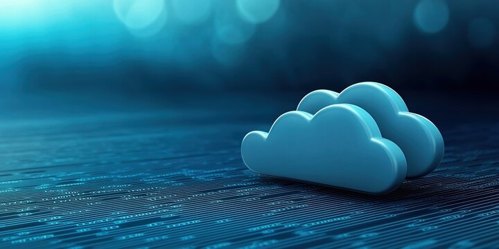 Cloud computing technology with binary code and abstract background for digital data storage solutions
