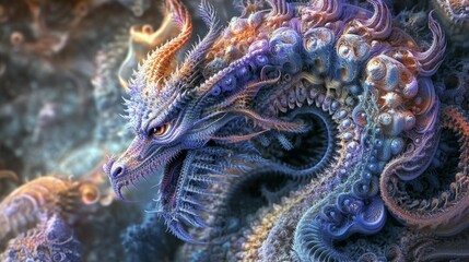 Cosmic Dragon Weaving Through the Fractal Realm of Distant Galaxies and Stars
