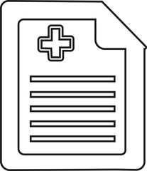 Fototapeta premium Document papers pile sheet line icon, isolated on transparent background.