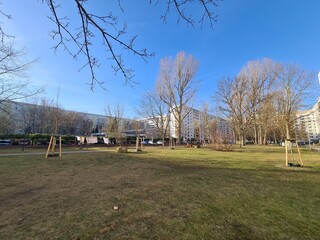 backyard with blue sky in berlin köpenick