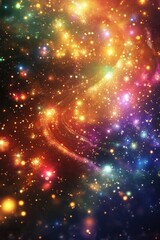 Obraz premium Starry night sky with many colorful stars