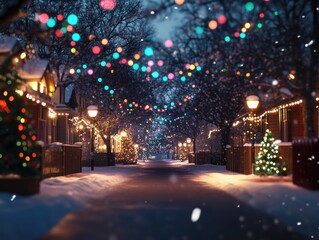 Snowy Christmas Street