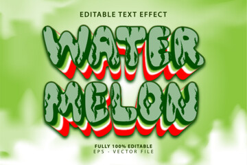 Watermelon 3D Text Effect with Fresh Fruit Theme
