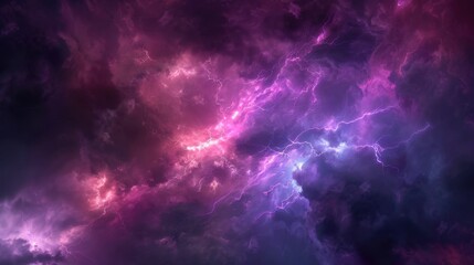 Fototapeta premium The abstract nature of a lightning storm is mesmerizing. Dark clouds and rain create a powerful scene.