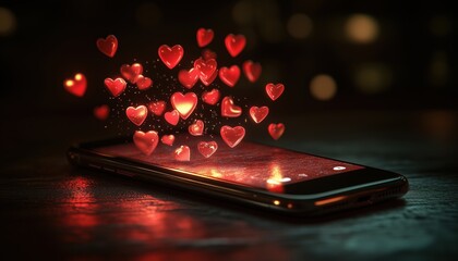 Smartphone Screen Features Volume Bubbles, Thumbs Up And Hearts, And Followers Count Label For Social Media Platforms.