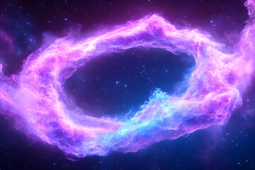 Cosmic Nebula Ring Celestial swirl in deep space, vibrant colors, ideal for fantasy backgrounds