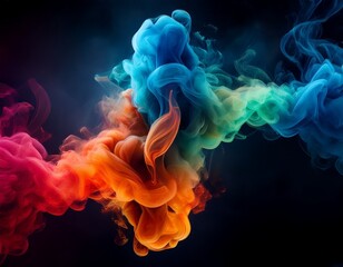 Obraz premium colorful smoke on black background