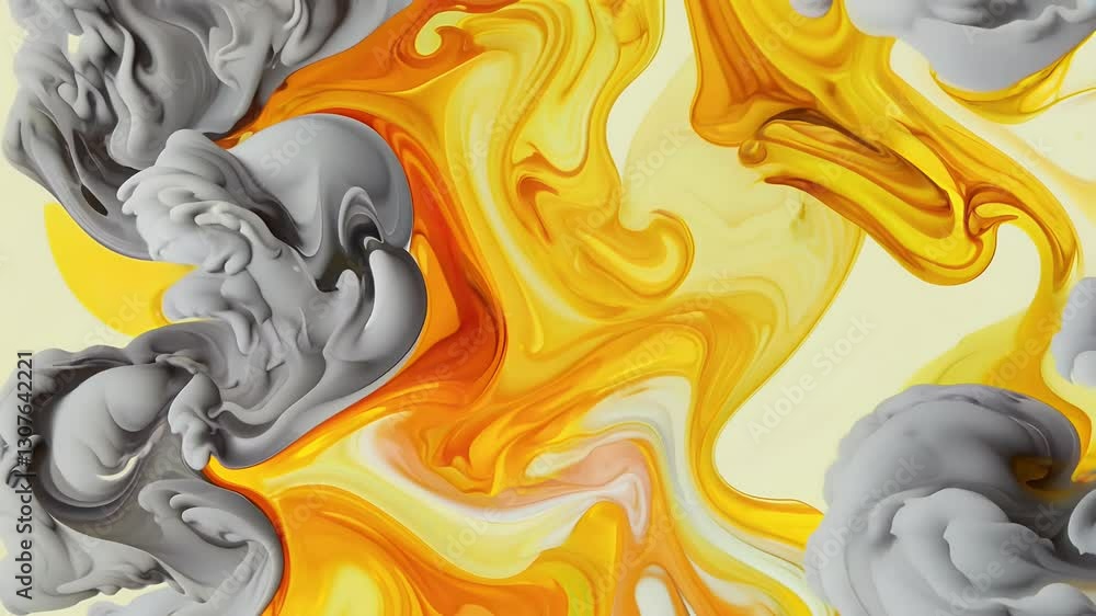 Sticker dynamic animation showcasing swirling plumes colorful smoke fog seamlessly blending fluid motion seq