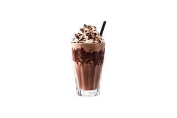 Delicious Chocolate Milkshake with Whipped Cream and Chocolate Shavings,