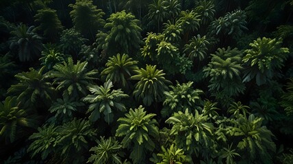 Lush Tropical Jungle Canopy - Aerial View of Vibrant Greenery
