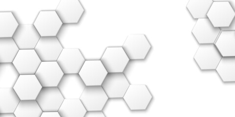 Reimagining Digital Space: The Abstract Beauty of 3D Hexagonal Grids Amidst Minimalist White and Gray Technology-Inspired Designs