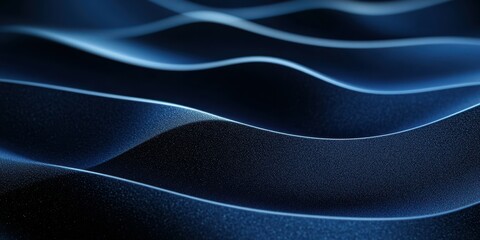 Fototapeta premium Flowing blue waves with a smooth texture create a captivating visual under soft light