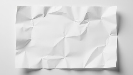 large white crumpled sheet on a light background