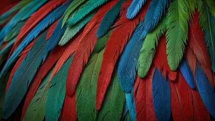 Obraz premium Green-winged Macaw feather 