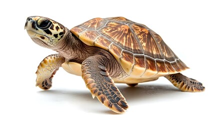 Fototapeta premium A realistic model of a turtle with intricate details on its shell and skin, showcasing its natural colors and features. Concept Turtle Model, Intricate Shell Details, Natural Colors