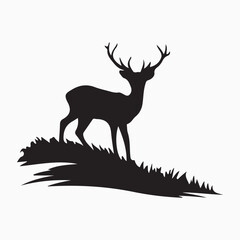 Elegant deer silhouette vector art deer vector illustration Reindeer