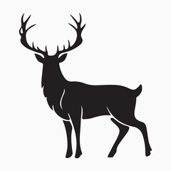 Elegant deer silhouette vector art deer vector illustration Reindeer