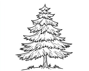 Obraz premium Simple Pine Tree Drawing (13)