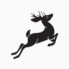 Elegant deer silhouette vector art deer vector illustration Reindeer