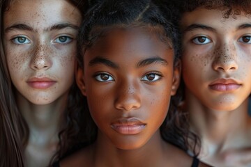 Collage of Diverse Faces: Portrait and Avatar Headshots