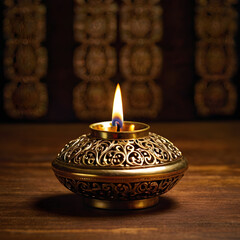 Traditional Indian Brass Oil Lamp
