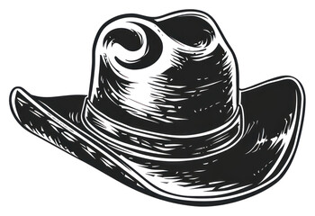 PNG Vintage cowboy hat illustration