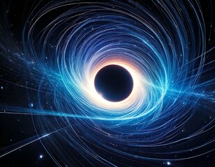 A terrifyingly beautiful black hole at the center of a galaxy.