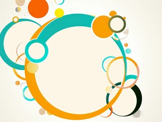 Vibrant Abstract Geometric Design: Colorful Circles and Patterns in Modern Graphic Art Template