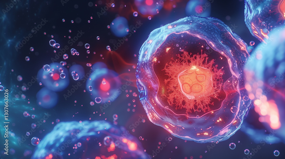 Aufkleber this visual representation of stem cells illustrating their role in regeneration and healing process