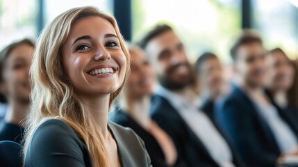 Business seminar audience in workplace